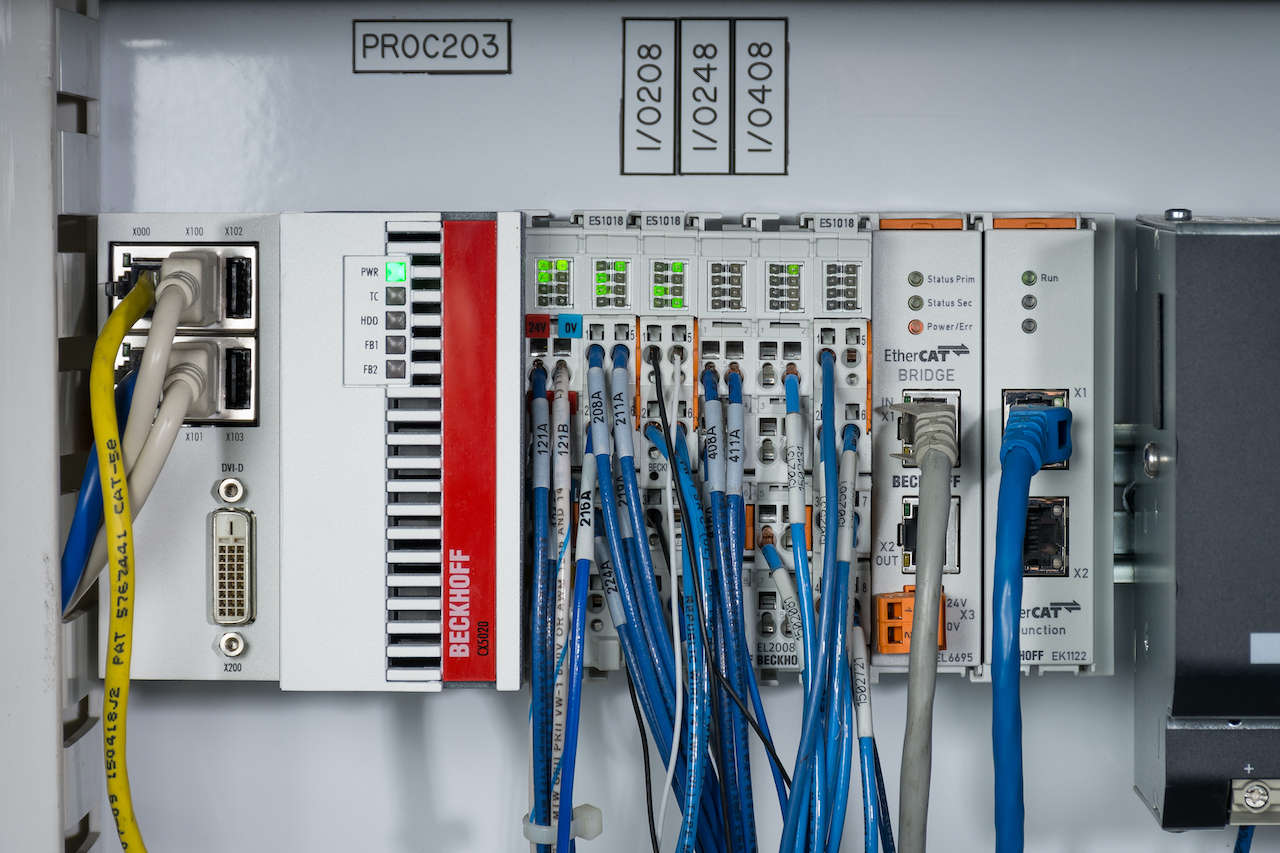 Using scalable Beckhoff Embedded PCs and EtherCAT I/O for the Honeywell Intelligrated Momentum Machine Control (MC4) controls platform provided performance advantages and cost savings. Courtesy: Beckhoff