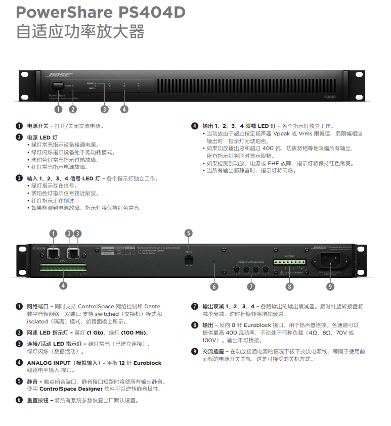 BOSE PowerShare PS404D 自適應(yīng)功放